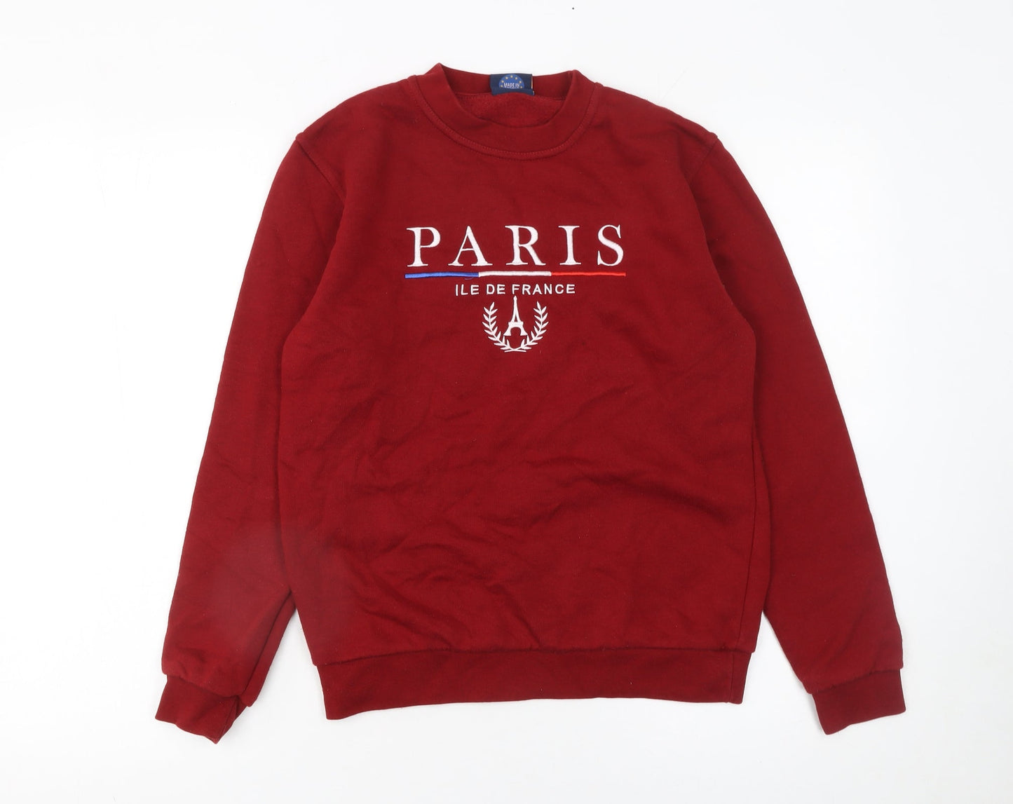Womens UK Size S Paris Tour D'Or Red Pullover Sweatshirt