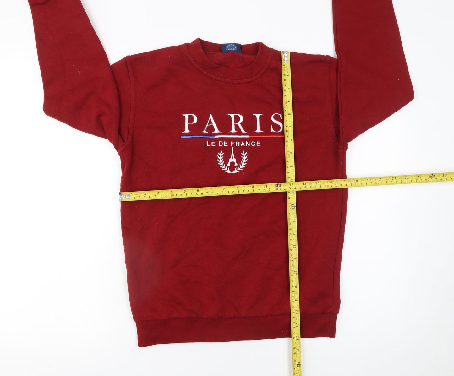 Womens UK Size S Paris Tour D'Or Red Pullover Sweatshirt