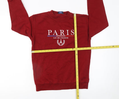 Womens UK Size S Paris Tour D'Or Red Pullover Sweatshirt