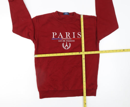 Womens UK Size S Paris Tour D'Or Red Pullover Sweatshirt