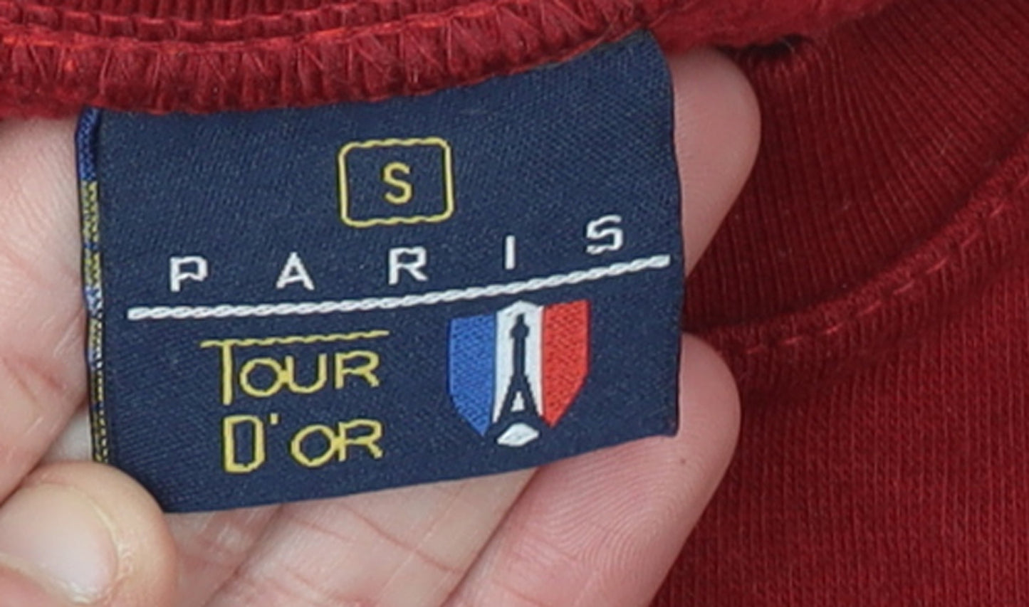 Womens UK Size S Paris Tour D'Or Red Pullover Sweatshirt