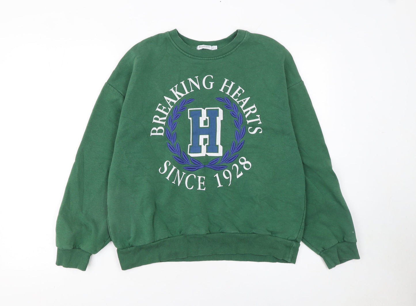 Womens UK Size S Stradivarius Green Pullover Sweatshirt