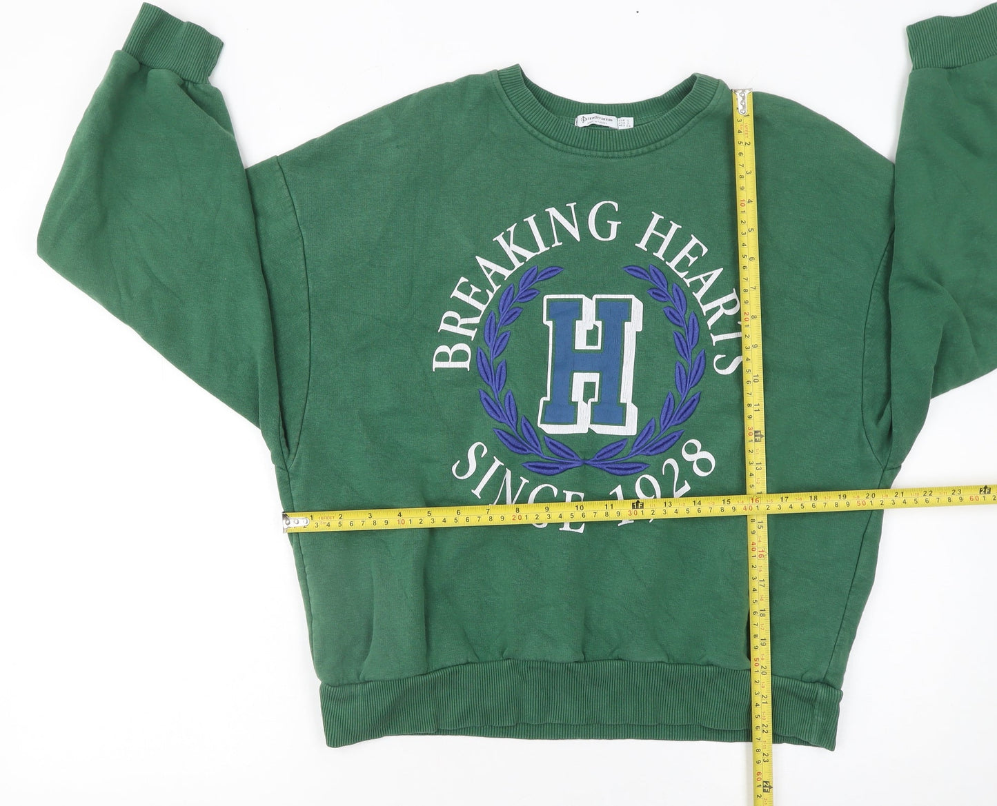Womens UK Size S Stradivarius Green Pullover Sweatshirt
