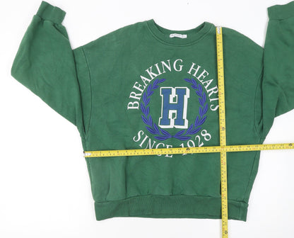 Womens UK Size S Stradivarius Green Pullover Sweatshirt