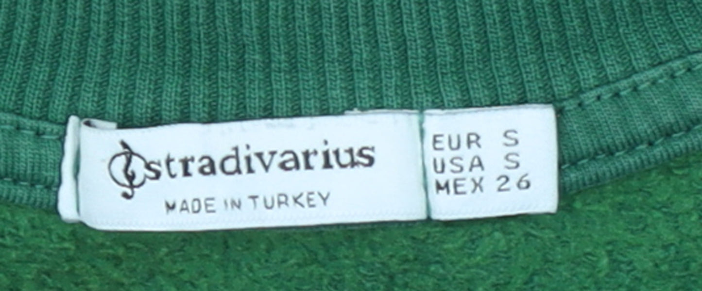 Womens UK Size S Stradivarius Green Pullover Sweatshirt