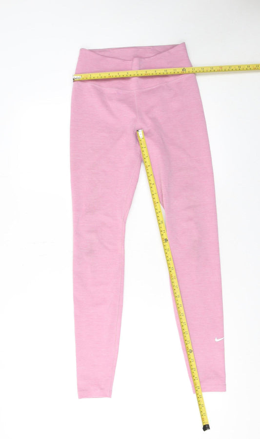 Womens UK Size S Nike Slim Fit Leggings Pink Leggings