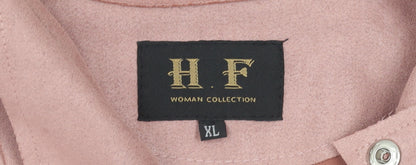 Womens UK Size XL H F Pink Biker Coat