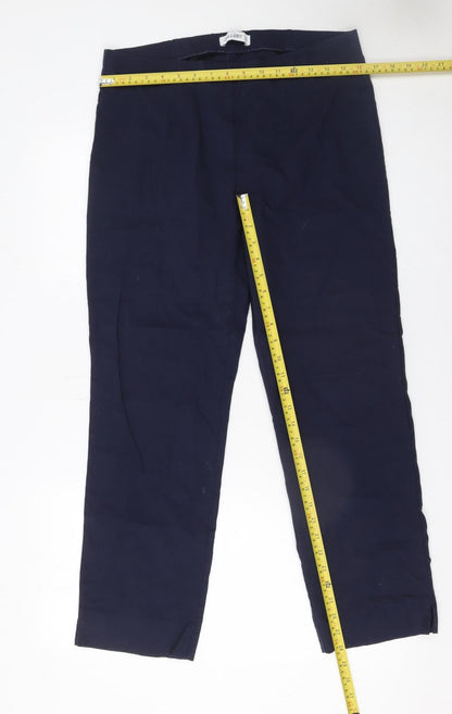 Womens UK Size 16 Gallery Regular Fit BusinessCasualWorkwear Blue Trousers