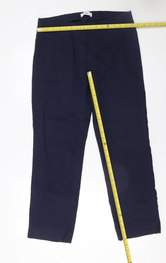 Womens UK Size 16 Gallery Regular Fit BusinessCasualWorkwear Blue Trousers