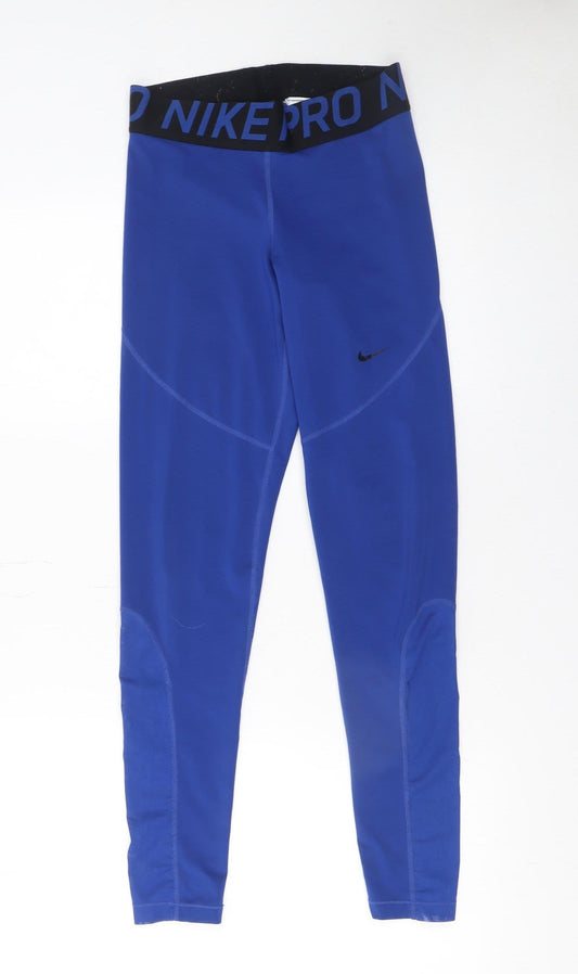 Womens UK Size M Nike Slim Fit Leggings Blue Leggings
