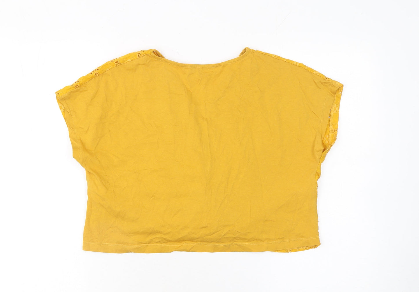 Womens UK Size S Zara Trafaluc Yellow Cropped Blouse