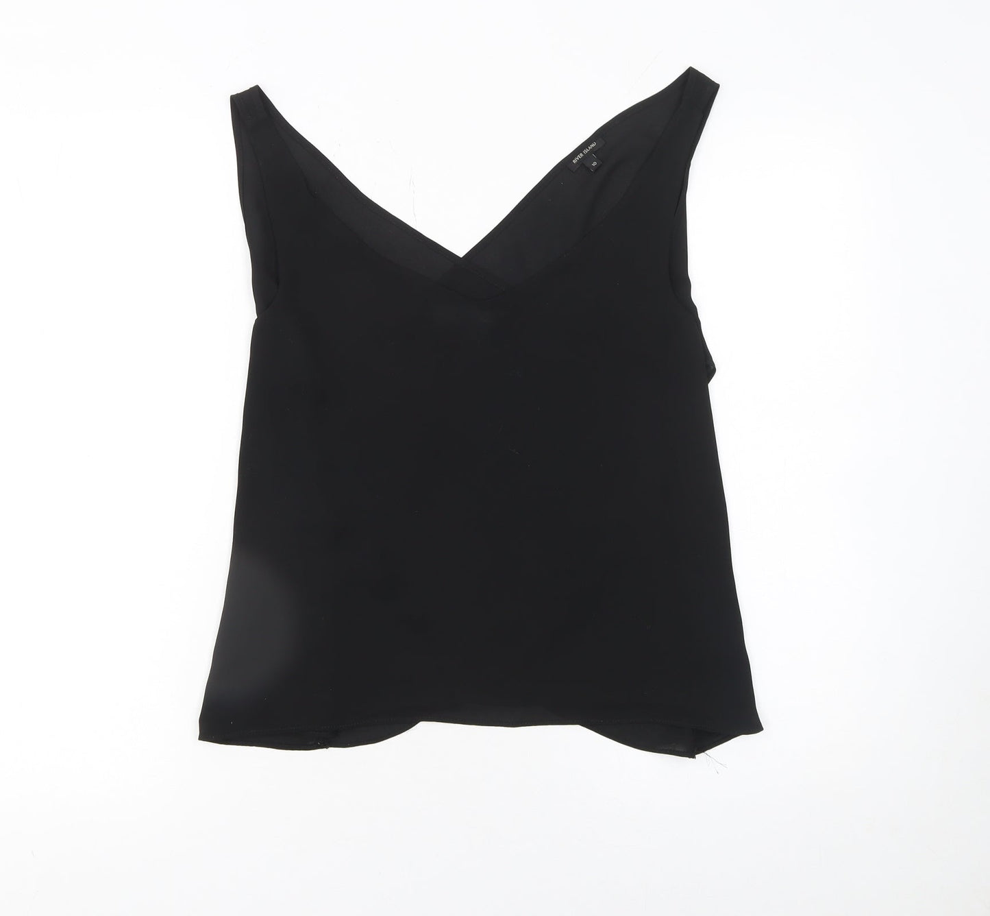 Womens UK Size 10 River Island Black Wrap Blouse