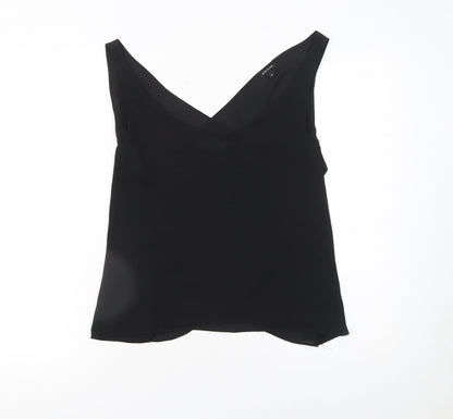 Womens UK Size 10 River Island Black Wrap Blouse