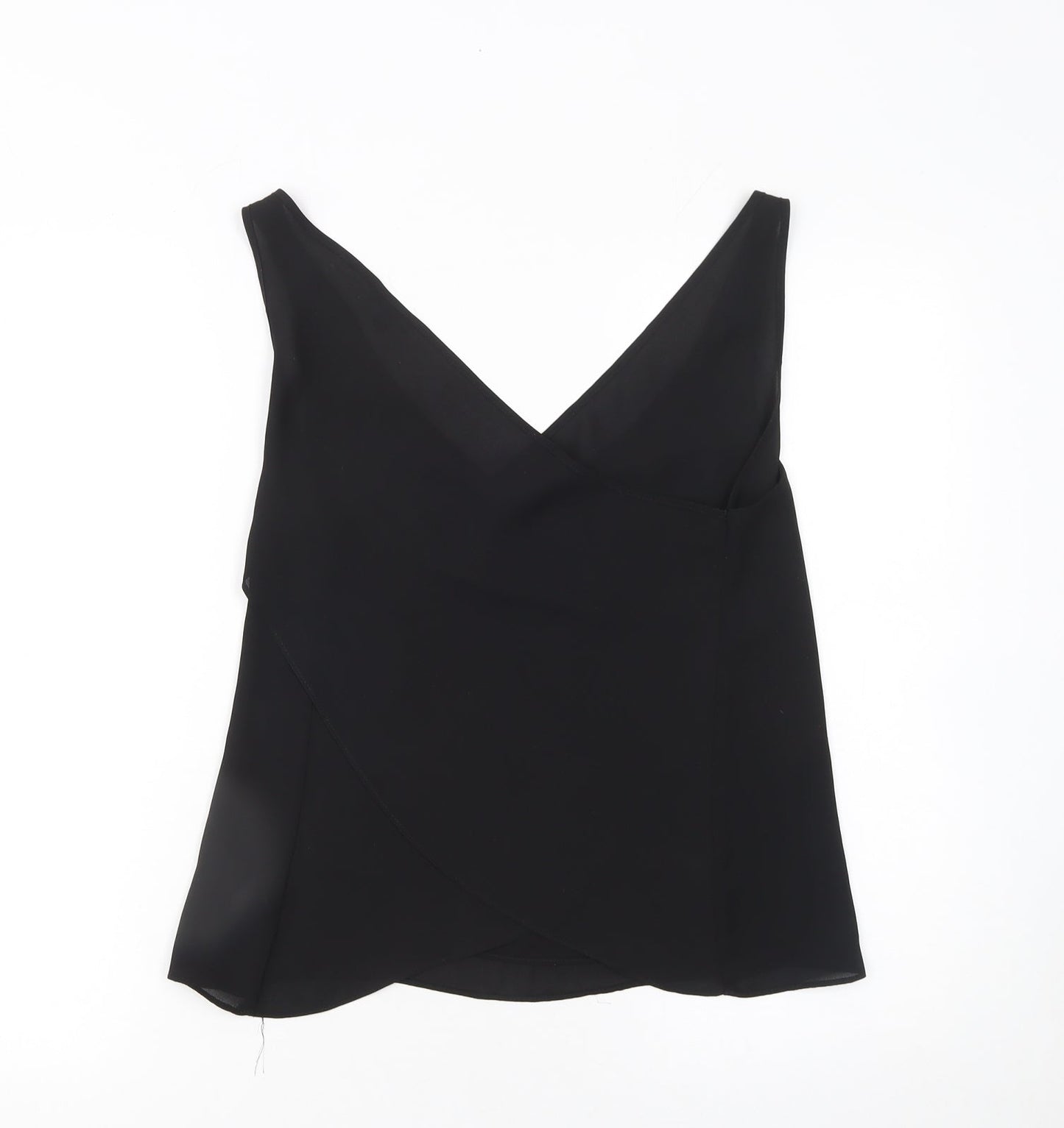 Womens UK Size 10 River Island Black Wrap Blouse