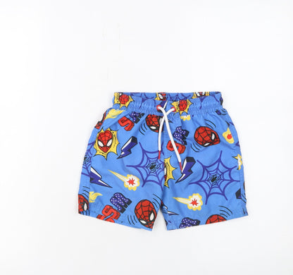 Marks and Spencer Boys Blue Spider-Man Swim Shorts 8 Years Marvel Quick Dry