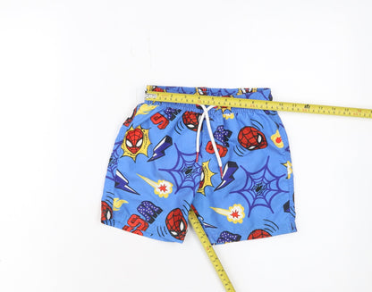 Marks and Spencer Boys Blue Spider-Man Swim Shorts 8 Years Marvel Quick Dry