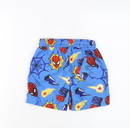 Marks and Spencer Boys Blue Spider-Man Swim Shorts 8 Years Marvel Quick Dry