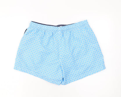 Bugatti Men's Blue Floral Swim Shorts M Elastic Waist Quick Dry