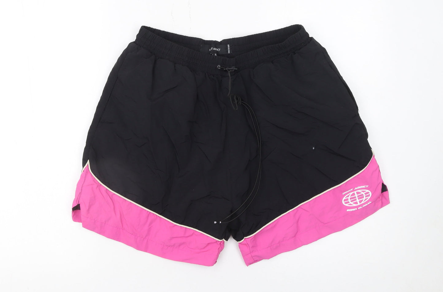 Night Addict Men's Black Pink XL Swim Shorts Nylon Blend