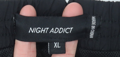 Night Addict Men's Black Pink XL Swim Shorts Nylon Blend