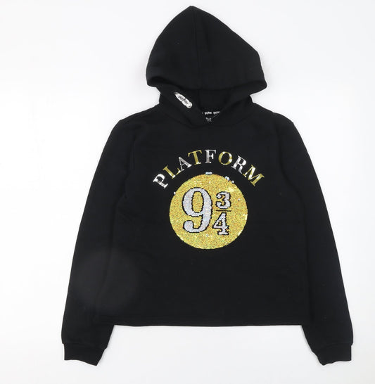 Girls UK Size 13-14 Years Harry Potter Black Pullover Hoodie
