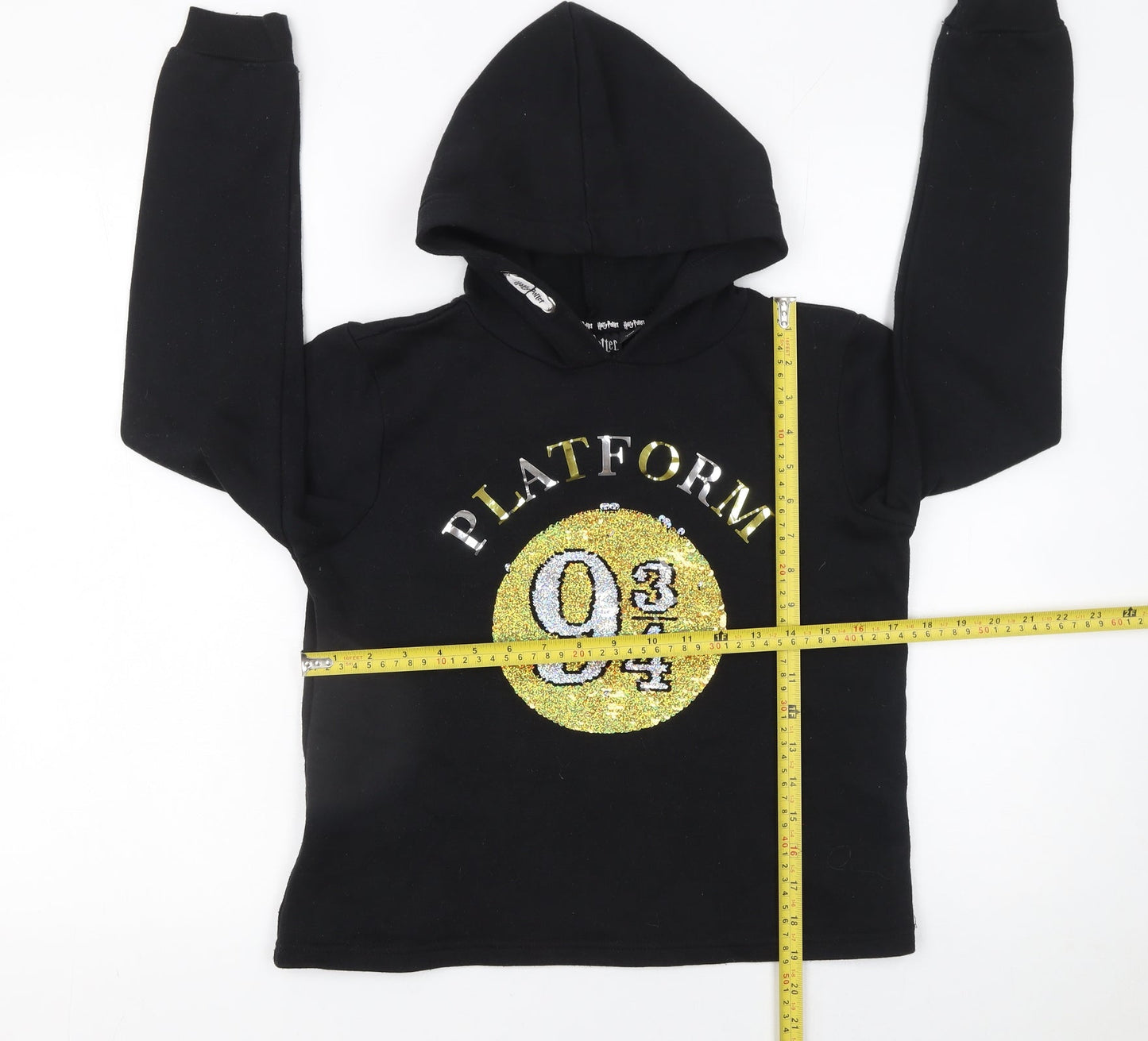 Girls UK Size 13-14 Years Harry Potter Black Pullover Hoodie