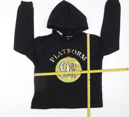 Girls UK Size 13-14 Years Harry Potter Black Pullover Hoodie