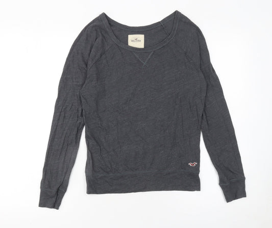 Womens UK Size S Hollister Grey Basic T-Shirt
