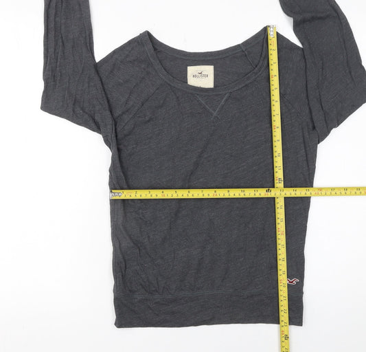 Womens UK Size S Hollister Grey Basic T-Shirt
