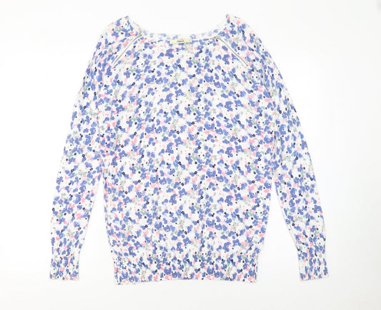 Oasis Women’s Multicoloured Floral Cotton Pullover Jumper Size S