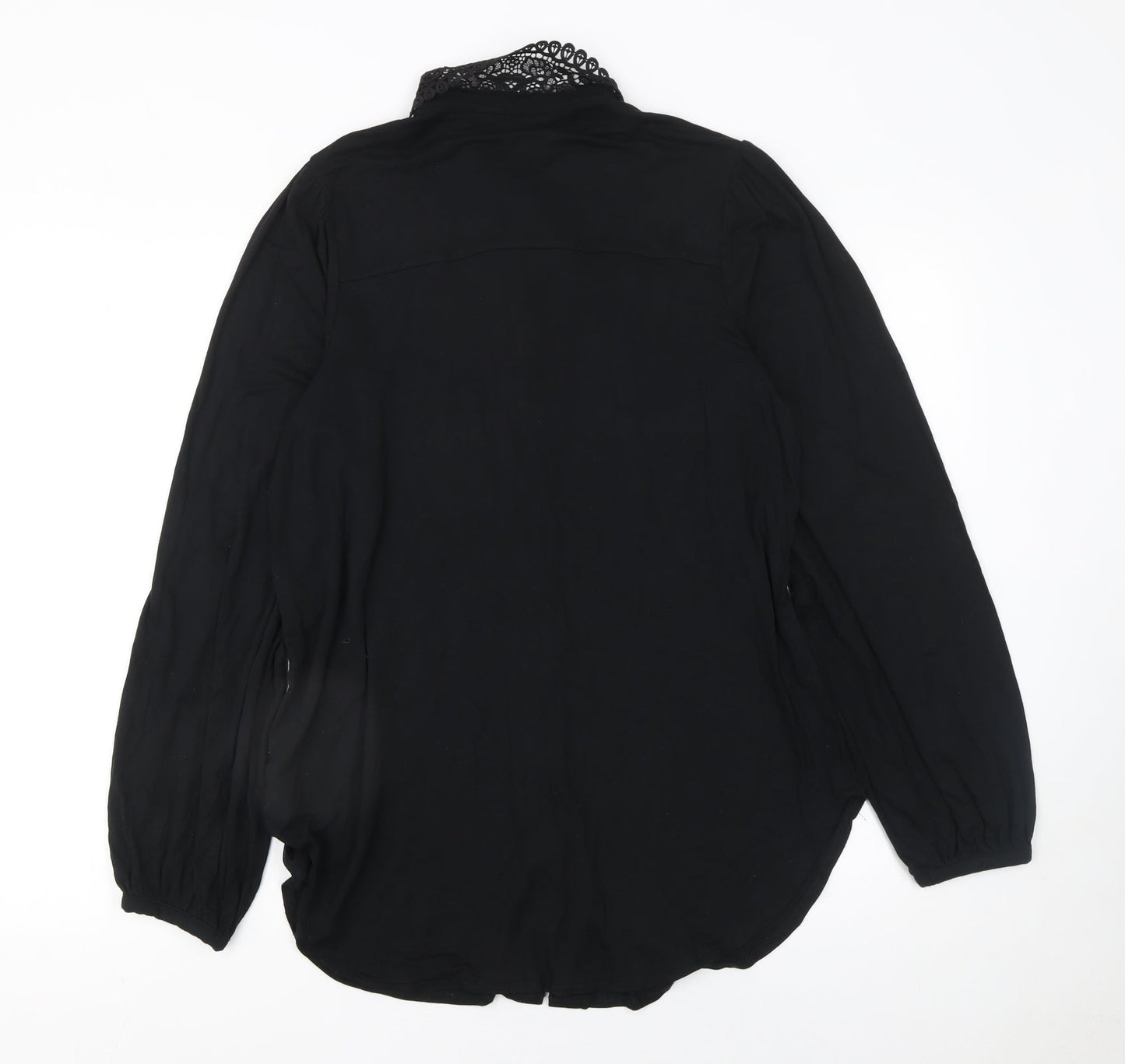 Womens UK Size 14 NEXT Black Blouse Button-Up