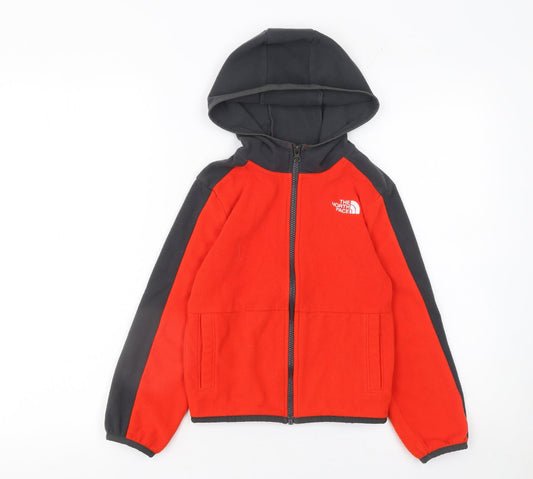 The North Face Boys Red Full Zip Fleece Hoodie Size 6 Years