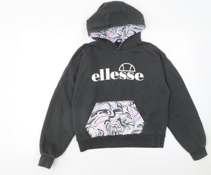 Girls UK Size 12-13 Years ellesse Black Pullover Hoodie