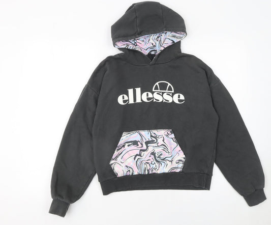 Girls UK Size 12-13 Years ellesse Black Pullover Hoodie