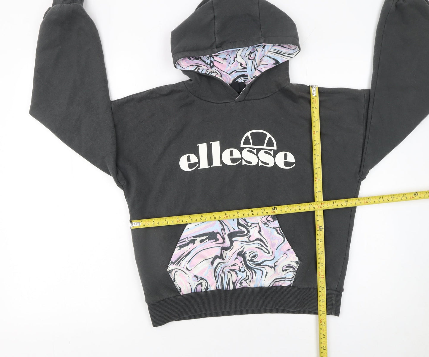 Girls UK Size 12-13 Years ellesse Black Pullover Hoodie