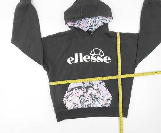 Girls UK Size 12-13 Years ellesse Black Pullover Hoodie
