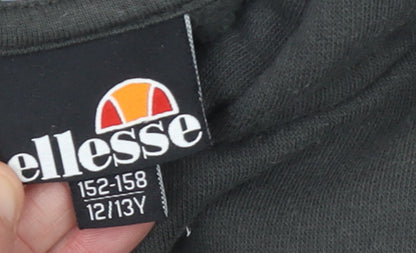 Girls UK Size 12-13 Years ellesse Black Pullover Hoodie
