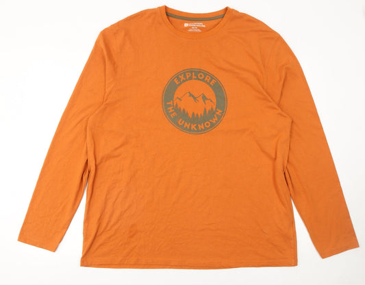 Mountain Warehouse Men’s Orange 2XL Explore Graphic Long Sleeve T-Shirt