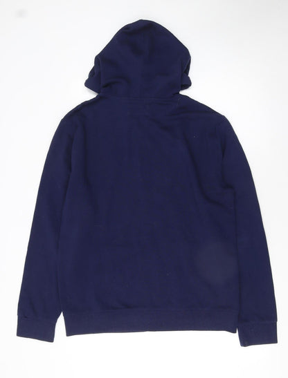Mens UK Size L Express Blue Full Zip Hoodie