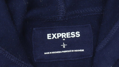 Mens UK Size L Express Blue Full Zip Hoodie