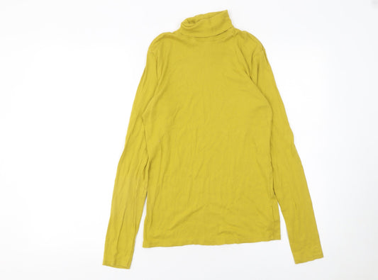Womens UK Size S United Colors of Benetton Yellow Basic T-Shirt