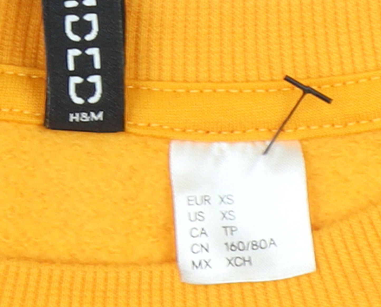 Womens UK Size XS H&M Yellow Pullover Sweatshirt