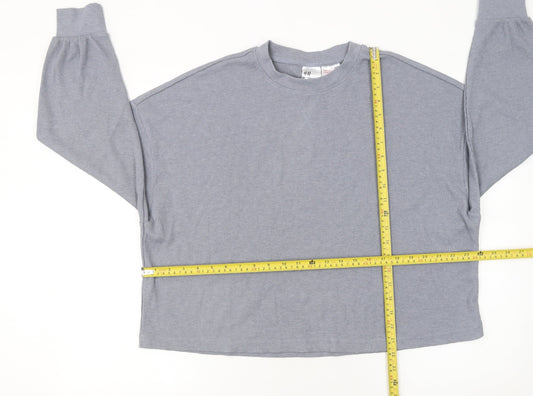 Womens UK Size 12 H&M Grey Basic T-Shirt