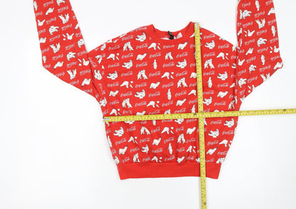 Womens UK Size S H&M Red Pullover Sweatshirt