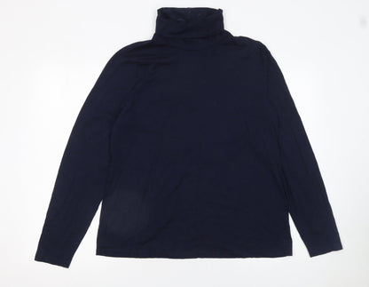 Womens UK Size XL Lands' End Blue Basic T-Shirt