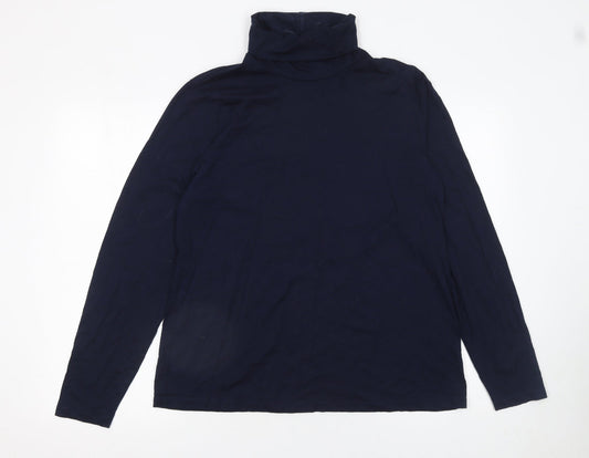 Womens UK Size XL Lands' End Blue Basic T-Shirt