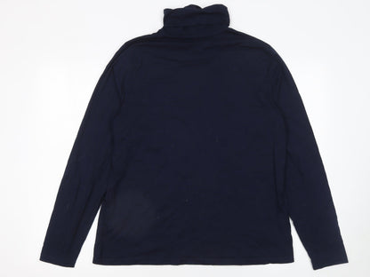 Womens UK Size XL Lands' End Blue Basic T-Shirt