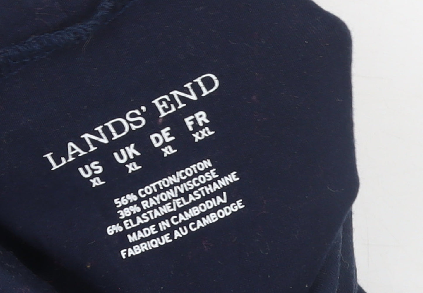 Womens UK Size XL Lands' End Blue Basic T-Shirt