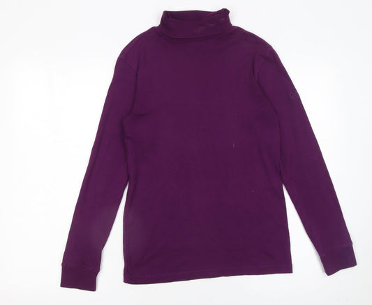 Womens UK Size S Cotton Traders Purple Basic T-Shirt