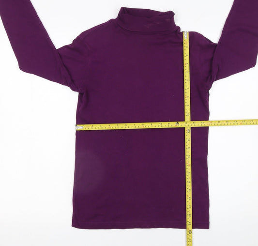 Womens UK Size S Cotton Traders Purple Basic T-Shirt